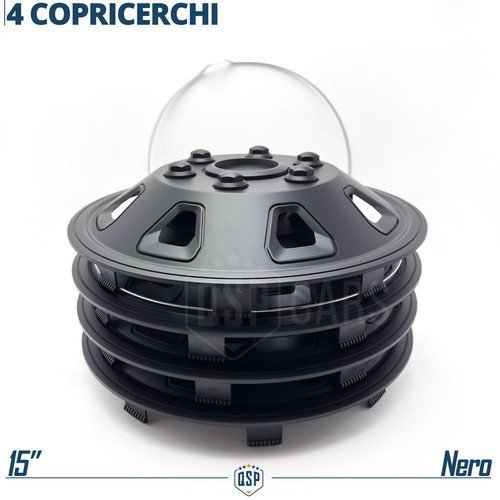 4 Copricerchi per Ford Ranger 1 98-06 15'' Pollici Coppette Nere Design Fuoristr - Foto 4 di 13
