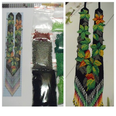 Kit for making a necklace gerdan. Beading Loom Pattern. #C24a
