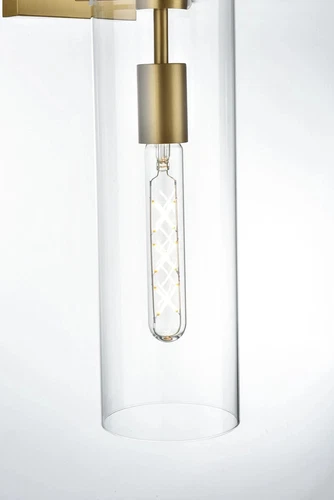 Wall Sconce Light Fixture Glass Shade For Bathroom or Dining Room Satin Gold - Picture 5 of 9