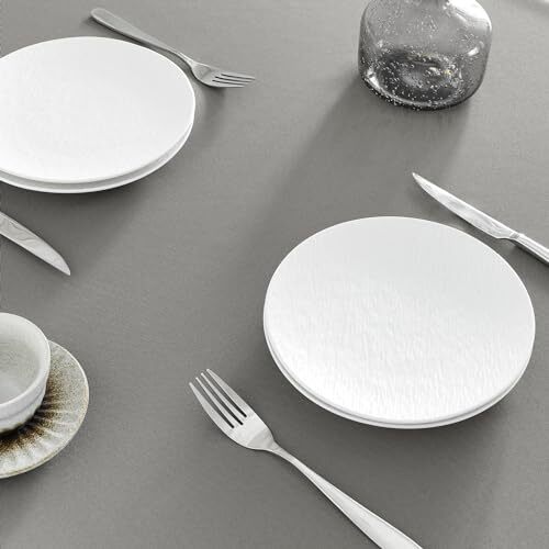 Table Cloth Rectangle Waterproof Spill-Proof Wrinkle-Free 52x70 inch Light Grey - Picture 4 of 7