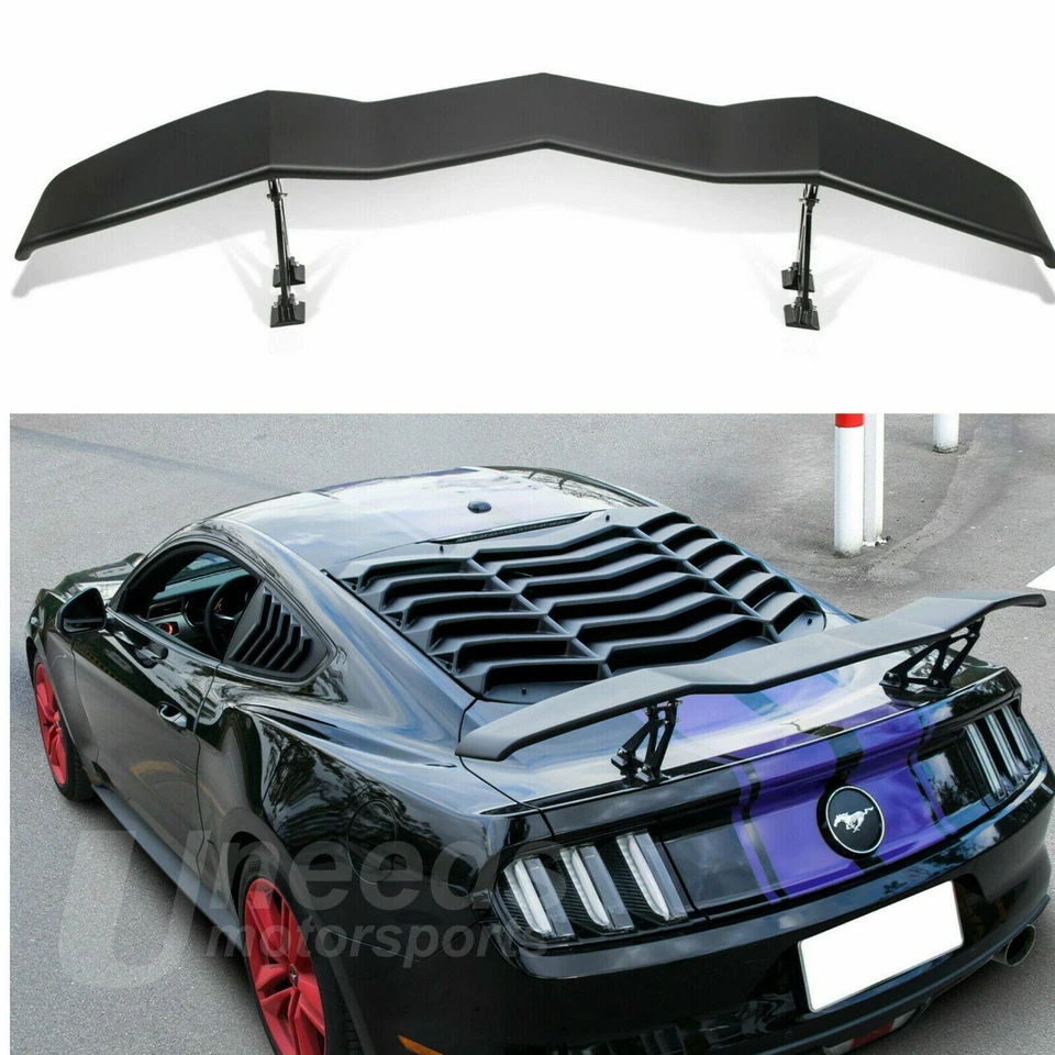 Alerón trasero negro imprimado estilo Lambo Fit Ford Mustang GT Foto 4 de 4