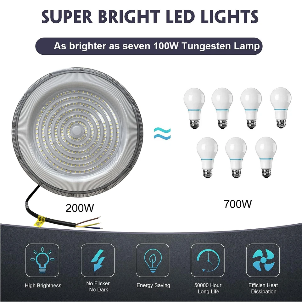 LED High Bay Light 300W UFO Warehouse Industrial Commercial Lighting - Image 3 of 4