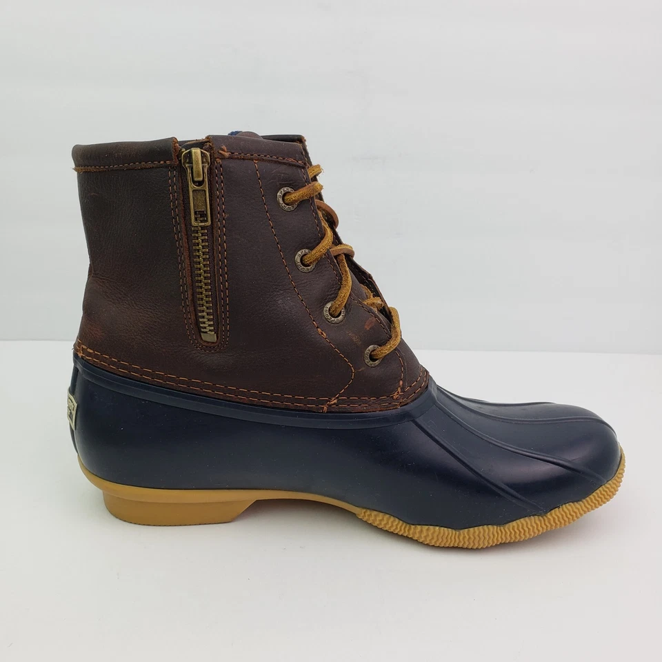Botas de pato Sperry Top Sider de agua salada para mujer talla 8,5 azul marino marrón Foto 4 de 4