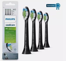 Image of NEW Philips HX6064 Sonicare W2 Optimal Black Toothbrush Heads 4 Pack Black