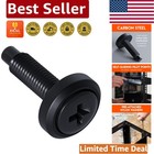 Alloy Steel Server Rack Screws 25 Pack - Black Zinc Coated for Long-Lasting Use