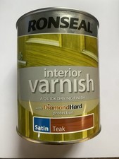 Ronseal Diamond Hard Interior Wood Varnish TEAK SATIN 750ml