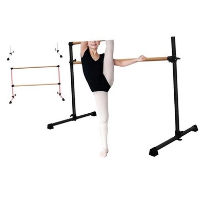 6FT Black Solid Wood Ballet Barre With Adjustable Range Of 6.7-46 Inches For
