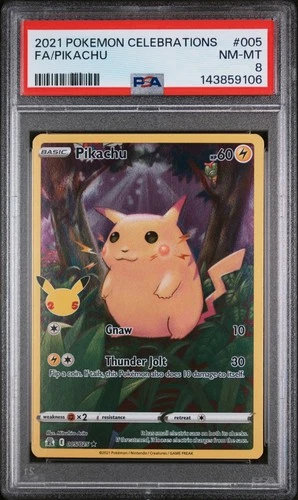 2021 POKEMON CELEBRATIONS #005 FULL ART/PIKACHU PSA 8