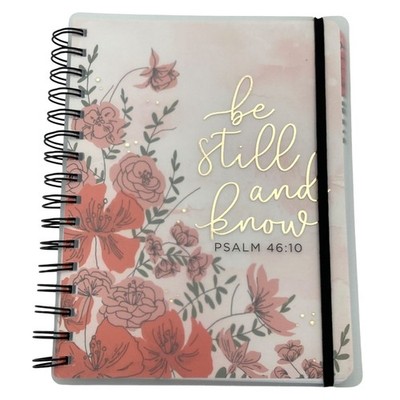 BE STILL & KNOW Spiral Notebook Journal Psalm 46:10 Pink Red Floral Soul Scripts