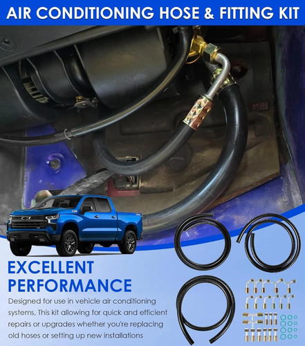 Air Conditioning Hose and Fitting Kit Universal Fit for Automotive A/C Systems, - Foto 6 di 16