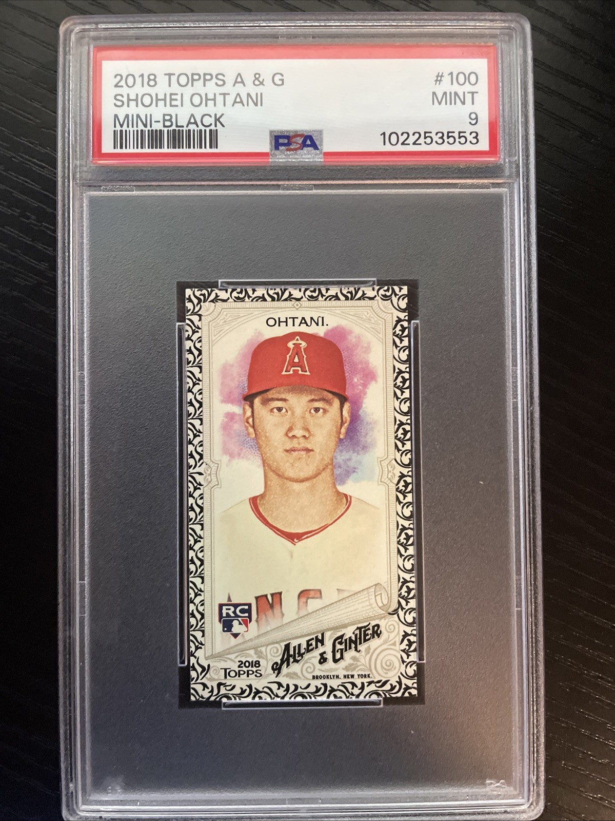 2018 Topps Allen & Ginter Shohei Ohtani RC Mini Black Border #100