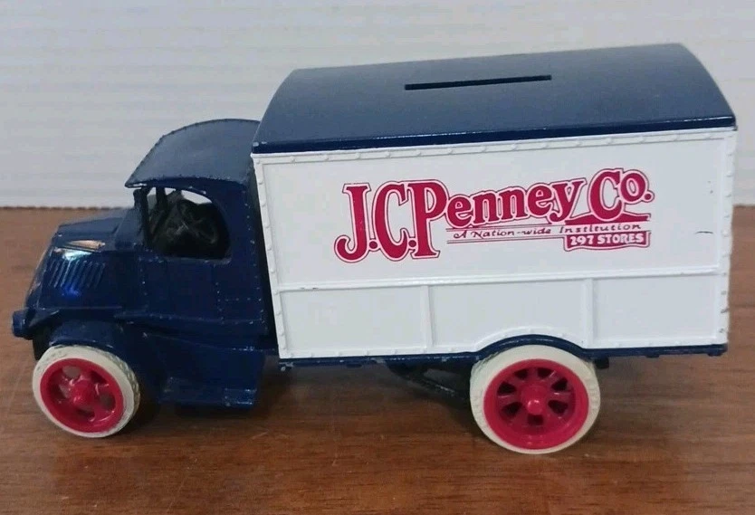 Camión de reparto vintage ERTL 1926 Mack JC PENNEY Co Rolling Bank BULL DOG Foto 3 de 4