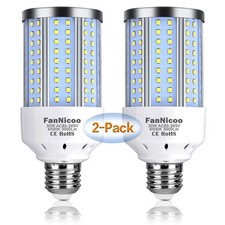 2-Pack 200W Equivalent LED Corn Light Bulb 3000 Lumen 6500K Cool White Daylig...