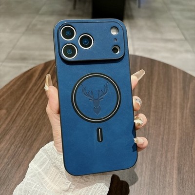 Für iPhone 17 Pro Max 16 15 14 13 12 Hirsch Muster Hülle Leder Magnetisch Hülle