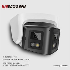 VIKYLIN 4K 8MP 170 Panoramic IR Full Color IP Camera Dual lens Dual Light CCTV