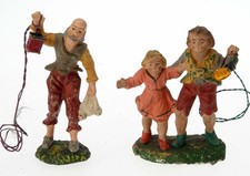 COPPIA DI STATUINE PER PRESEPE IN PASTA VINTAGE NO CONFALONIERI