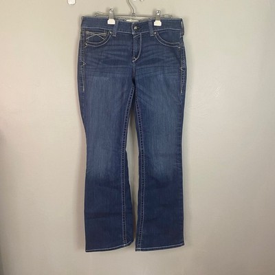 Ariat R.E.A.L. Jeans Womens 31 Long Boot Cut Denim Med Wash Cowgirl Western 