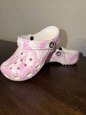 Kids Crocs Classic All Over Duke Print Pink White Size C11 EUC