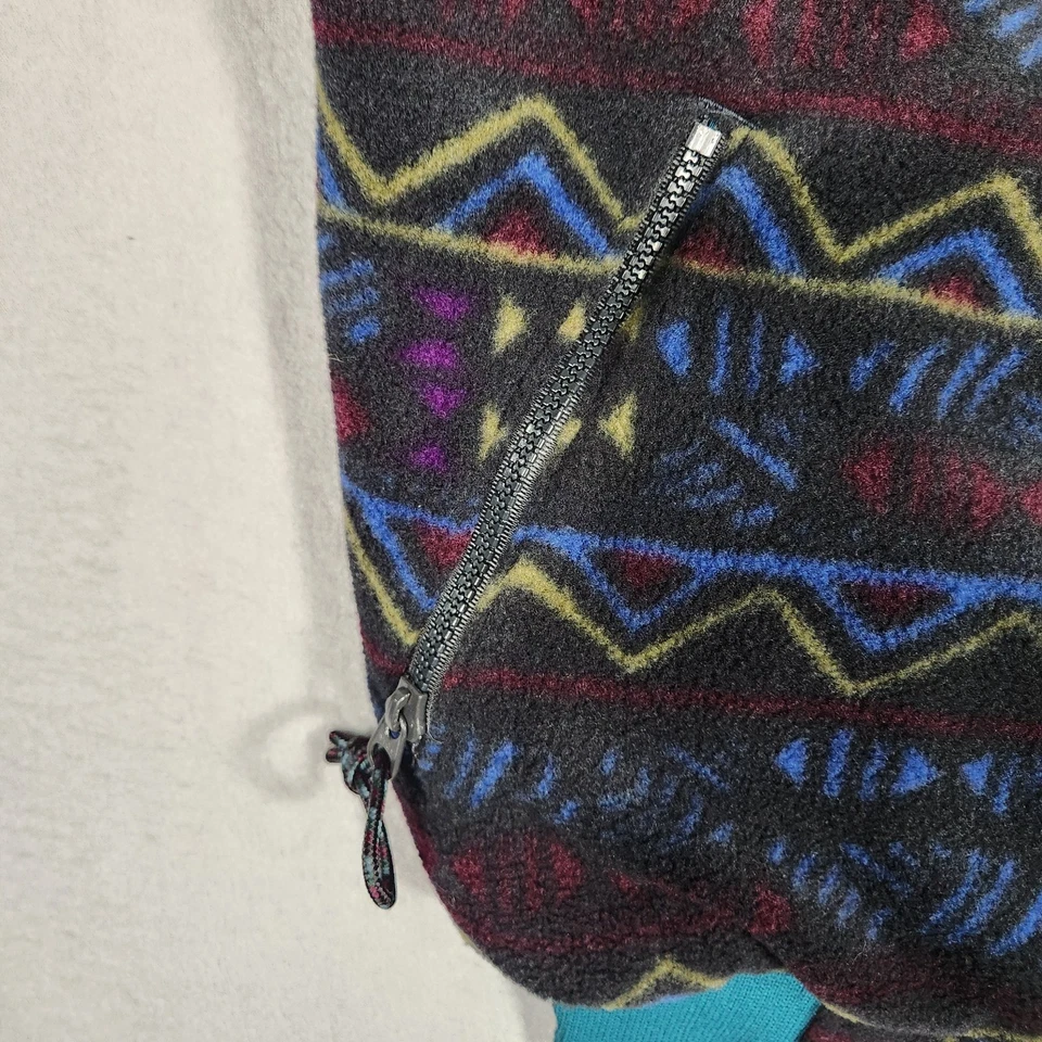 Chaleco retro vintage Columbia para hombre medio reversible polar nailon azteca exterior Foto 2 de 4