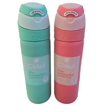 Cirkul Bundle Of 2 26oz StrawSip Flip Water Bottle Dbl Wall Spearmint  Charmed