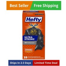 Hefty Ultra Strong Multipurpose Large Trash Bags 30 Gallon 25 Count Black