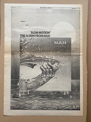 MAN SLOW MOTION POSTER SIZED original music press advert  from 1974 (creased/age