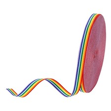 3/8"Rainbow Striped Grosgrain Ribbon, 25 Yard Polyester Stripe Ribbon