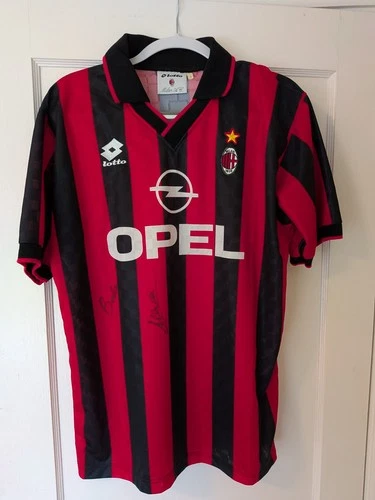 Signed AC Milan 1995 Lotto Soccer Jersey