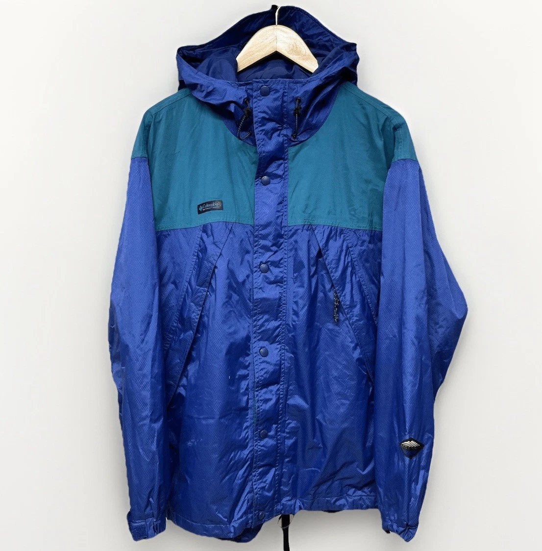 Columbia Omni Tech Hiking Jacket Waterproof Breathable Windbreaker Nylon Vtg 90s