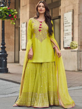 Designer Indian Pakistani top plazzo Bollywood Dress Party Wear Suit wedding