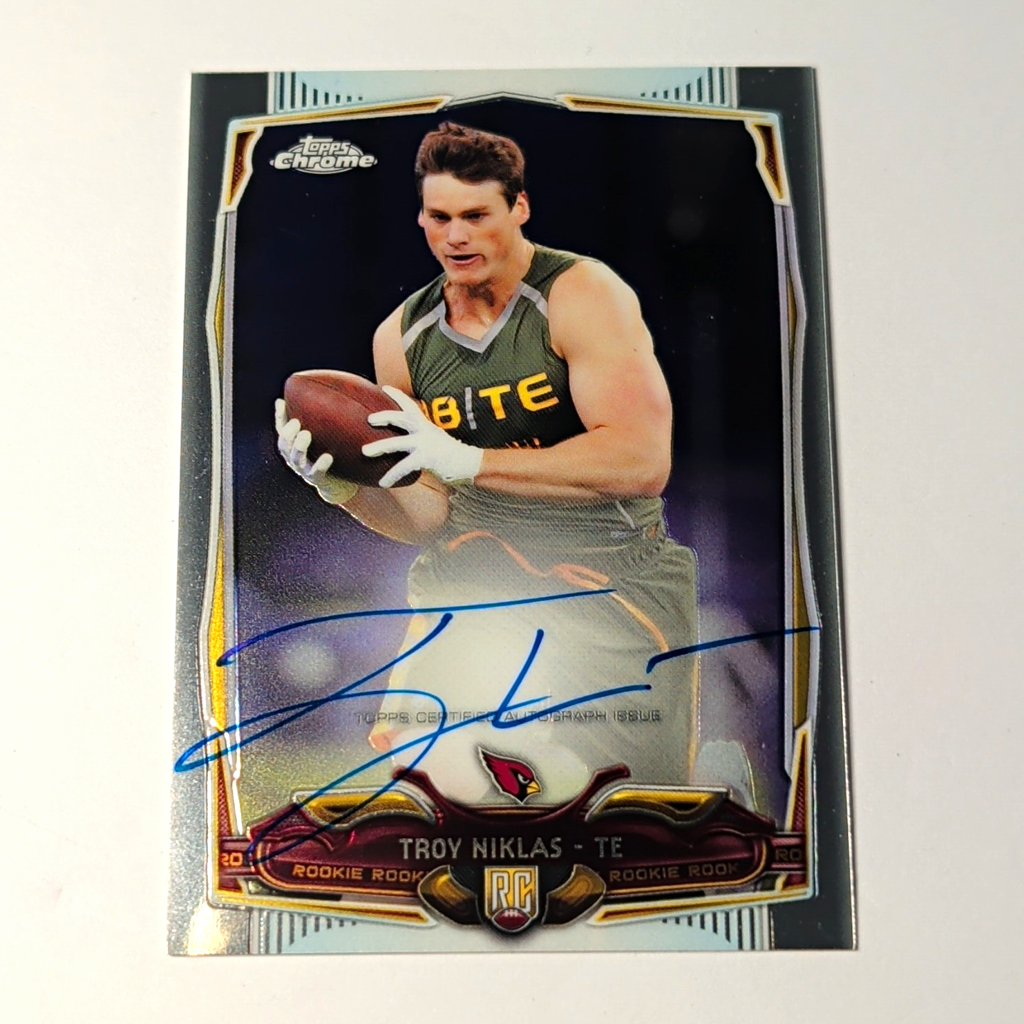 Topps 2014 Chrome Troy Niklas Rookie Auto Hard Signed #182 Arizona Cardinals