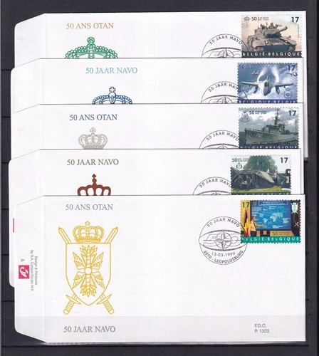 [LG78004] Belgium N°2809/2813FDC NATO First Day Cover COB € 16,00 SUPERB