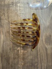 Vintage 90s Tortoiseshell French Twist Hair Comb Acetate Updo Side Comb Excellen