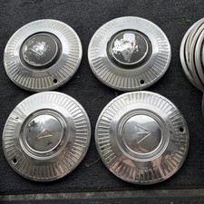 Vintage Set Of 4 Plymouth 13 Hubcaps Valiant Barracuda Mopar