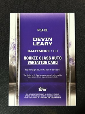 2024 Topps Signature Class Auto Variation Devin Leary Rookie #RCA