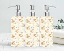 Duck Soap Dispenser Stainless Steel Floral Decor 18.6oz Kitchen Accessory