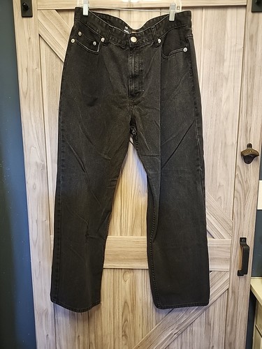 Empire Bigland Men's Baggy Y2k Skull Denim Jeans 36x33 Wash Skater Grunge Black - Foto 7 di 12