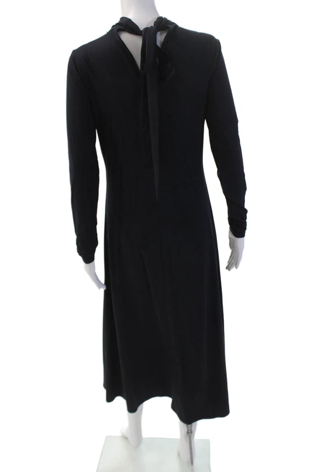 Vestido informal moderno Citizen para mujer manga larga cuello en V corbata frontal azul marino talla S Foto 3 de 4