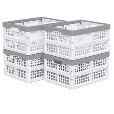 4 Packs 15 Liter Collapsible Milk Crates, Storage Bin/Container 15 L