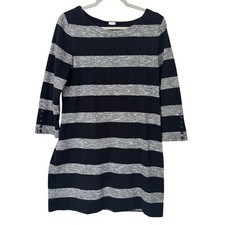 J. Crew Black Gray Long Sleeve Dress Size Small