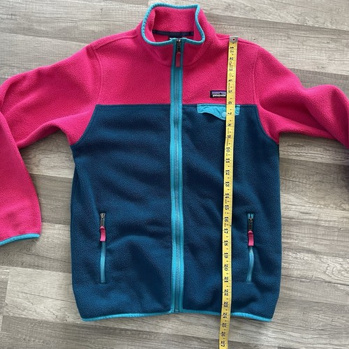 Patagonia Girls Size XXL (16-18) Synchilla Snap-T Fleece Pullover Pink Blue - Picture 5 of 5