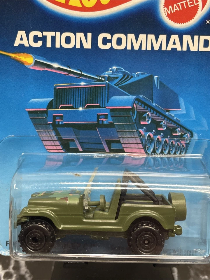 Hot Wheels Vintage Action Command Roll Patrol Jeep CJ-7 Olive CTBK Malaysia 1989 - Image 2 of 3