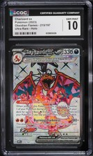 CGC 10 Carte Pokemon Holo INGLESE Charizard Ex 215/197 Fiamme Ossidiana