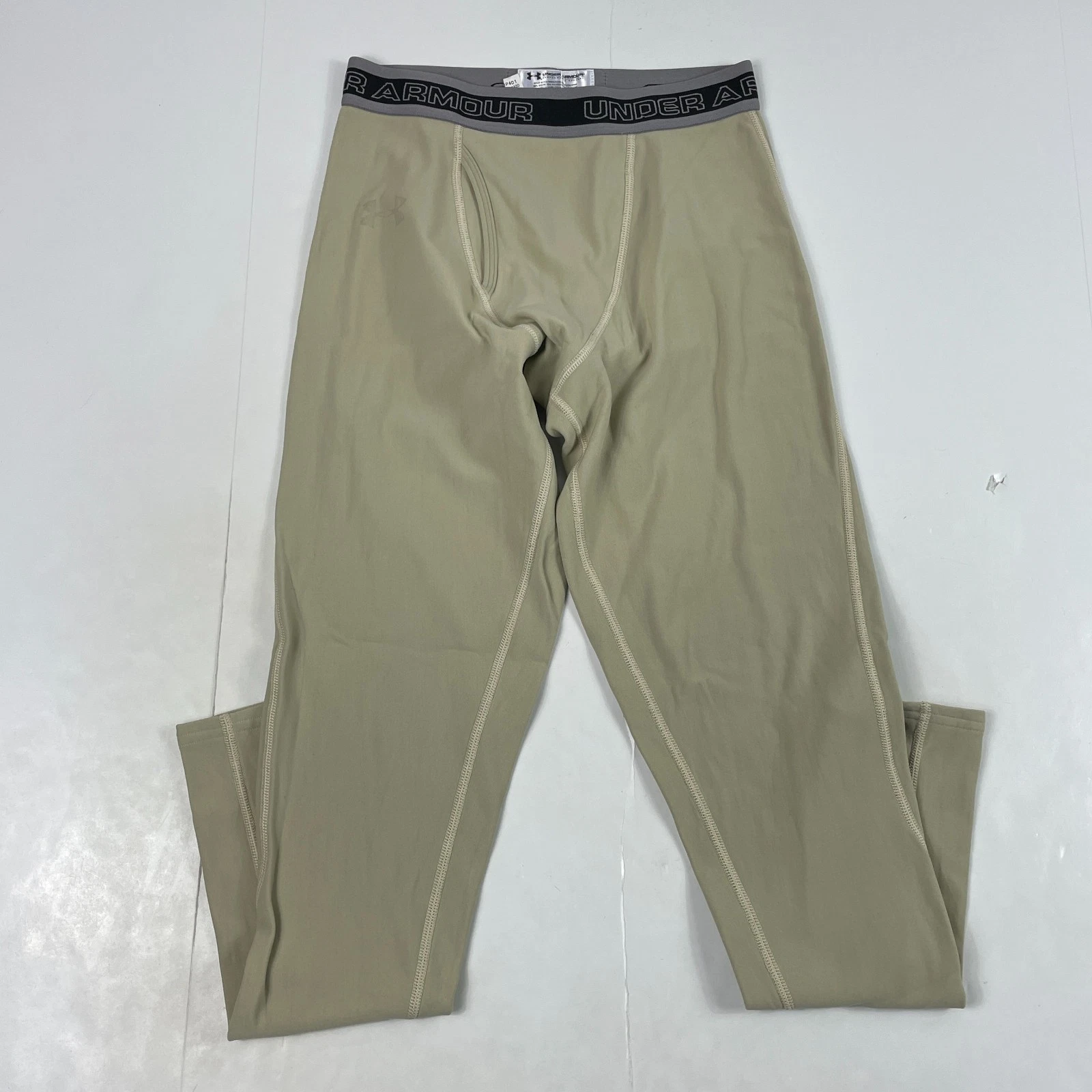 Under Armour Pants Mens Large Beige Performance Tactical Compression Tights Gym