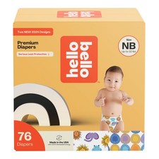 Hello Bello Premium Diapers Size NB Safari Squad Shine Dandy Designs 76ct