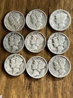 Mercury Dimes [9]  1916 - 1945  Circulated