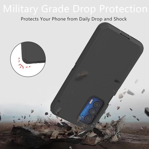 Heavy Duty Defender Case for Motorola Moto Edge 2021/5G UW, Black, Black - Picture 7 of 7