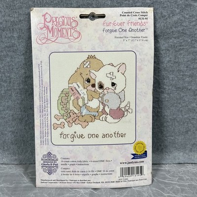 Precious Moments Forgive One Another Counted Cross Stitch Kit 5x7 #131-95 16ct