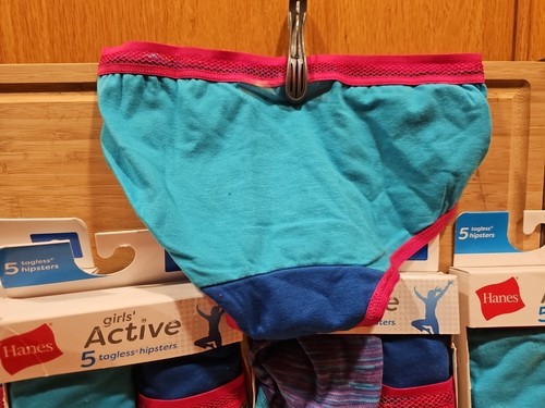 (1) New Hanes Active Girls Hipsters Small Underwear 5 Pack Stretch Tagless - Picture 7 of 8