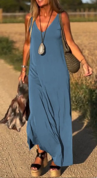 vestido suelto de color azul. nuevo a estrenar talla S